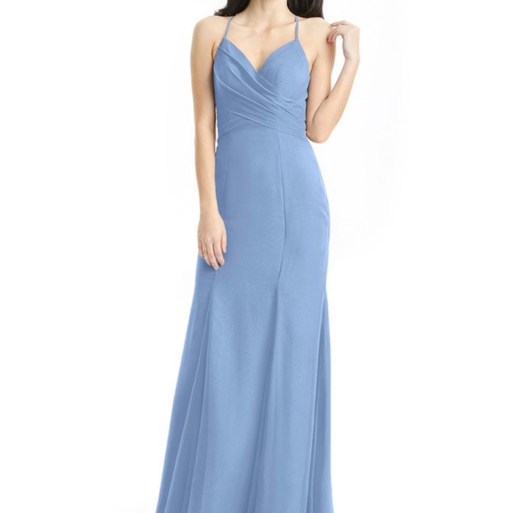 Azazie Carolina Bridesmaid Dress in Steel Blue